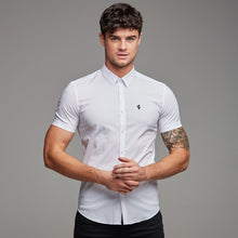 Load image into Gallery viewer, Father Sons Super Slim Stretch Classic White Short Sleeve - FS126