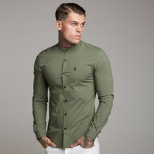 Load image into Gallery viewer, Father Sons Super Slim Stretch Classic Khaki Grandad Collar - FS296