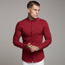 Load image into Gallery viewer, Father Sons Super Slim Stretch Classic Oxblood Grandad Collar - FS294