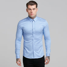 Load image into Gallery viewer, Father Sons Super Slim Luxe Ultra Stretch Cornflower Blue Long Sleeve - FS385 (PRE - ORDER / DISPATCH DATE 29TH JULY)