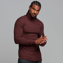 Load image into Gallery viewer, Father Sons Classic Burgundy Ribbed Knit Roll-neck Jumper - FSH116