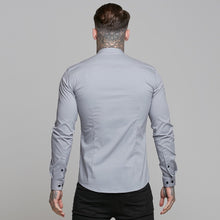 Load image into Gallery viewer, Father Sons Super Slim Stretch Classic Silver Grey Grandad Collar - FS289
