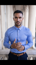 Load image into Gallery viewer, Father Sons Super Slim Luxe Ultra Stretch Cornflower Blue Long Sleeve - FS385 (PRE - ORDER / DISPATCH DATE 29TH JULY)