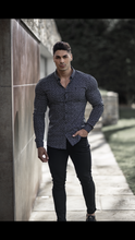 Load image into Gallery viewer, Father Sons Super Slim Stretch Black & White Dandy Print Long Sleeve FS418