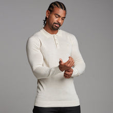 Load image into Gallery viewer, Father Sons Classic Beige Knitted Long Sleeve Polo Shirt - FSH176
