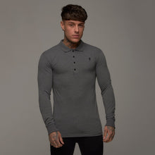 Load image into Gallery viewer, Father Sons Classic Dark Grey Long Sleeve Polo Shirt FSH037
