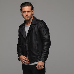 Father Sons Black Leather Jacket - FSH104