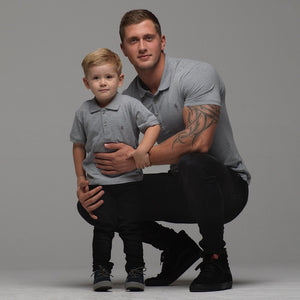 Father Sons Boys Classic Grey Polo Shirt - FSB018