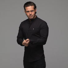 Load image into Gallery viewer, Father Sons Super Slim Stretch Classic Black Grandad Collar - FS171

