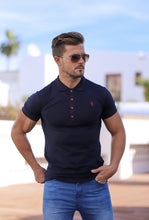 Load image into Gallery viewer, Father Sons Classic Navy and Red Contrast Polo Shirt - FSH250
