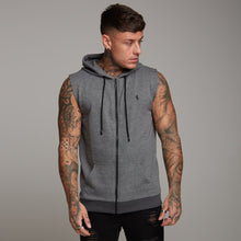 Load image into Gallery viewer, Father Sons Classic Grey Sleeveless Hoodie - FSH132
