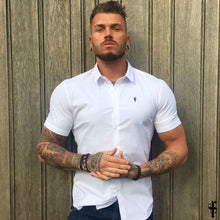 Load image into Gallery viewer, Father Sons Super Slim Stretch Classic White Short Sleeve - FS126
