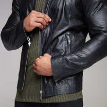 Load image into Gallery viewer, Father Sons Black Lambs Leather Jacket - FSH163
