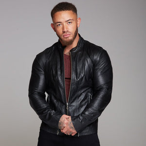 Father Sons Black Lambs Leather Jacket - FSH163