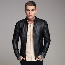 Load image into Gallery viewer, Father Sons Black Lambs Leather Jacket - FSH163
