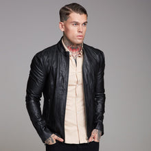 Load image into Gallery viewer, Father Sons Black Lambs Leather Jacket - FSH163
