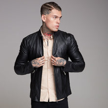 Load image into Gallery viewer, Father Sons Black Lambs Leather Jacket - FSH163
