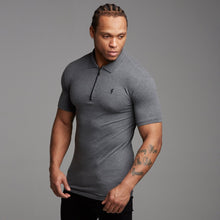 Load image into Gallery viewer, Father Sons Classic Dark Grey Zipped Polo Shirt - FSH031
