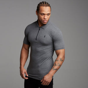 Father Sons Classic Dark Grey Zipped Polo Shirt - FSH031