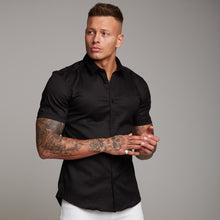 Load image into Gallery viewer, Father Sons Super Slim Luxe Ultra Stretch Classic Black Short Sleeve -  FS227
