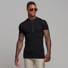 Load image into Gallery viewer, Father Sons Classic Black Grandad Polo Shirt - FSH240
