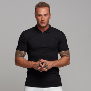 Father Sons Classic All Black Zipped Polo Shirt - FSH238