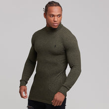 Load image into Gallery viewer, Father Sons Classic Khaki Ribbed Knit Roll-neck Jumper - FSH118
