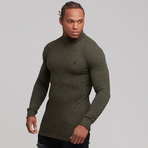 Father Sons Classic Khaki Ribbed Knit Roll-neck Jumper - FSH118