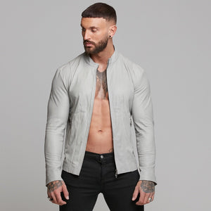 Father Sons Grey Lambs Leather Jacket - FSH314