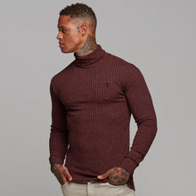 Load image into Gallery viewer, Father Sons Classic Burgundy Ribbed Knit Roll-neck Jumper - FSH116
