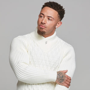 Father Sons Chunky Cable Knit Cream Jumper - FSJ001