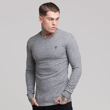 Load image into Gallery viewer, Father Sons Classic Grey &amp; Black Ribbed Knit Jumper - FSH079
