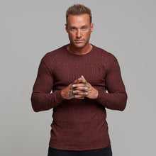 Load image into Gallery viewer, Father Sons Classic Burgundy Ribbed Knit Super Slim Crew - FSH113
