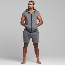 Load image into Gallery viewer, Father Sons Classic Grey Sleeveless Hoodie - FSH132
