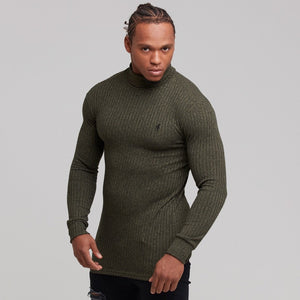 Father Sons Classic Khaki Ribbed Knit Roll-neck Jumper - FSH118