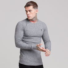 Load image into Gallery viewer, Father Sons Classic Grey &amp; Black Ribbed Knit Jumper - FSH079
