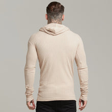 Load image into Gallery viewer, Father Sons Classic Beige Ribbed Knit Hoodie Jumper - FSH412
