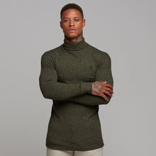 Load image into Gallery viewer, Father Sons Classic Khaki Ribbed Knit Roll-neck Jumper - FSH118
