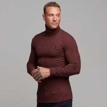 Load image into Gallery viewer, Father Sons Classic Burgundy Ribbed Knit Roll-neck Jumper - FSH116
