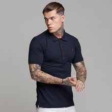 Load image into Gallery viewer, Father Sons Classic Navy and Red Contrast Polo Shirt - FSH250
