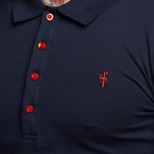 Load image into Gallery viewer, Father Sons Classic Navy and Red Contrast Polo Shirt - FSH250
