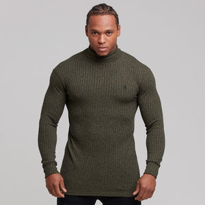 Father Sons Classic Khaki Ribbed Knit Roll-neck Jumper - FSH118