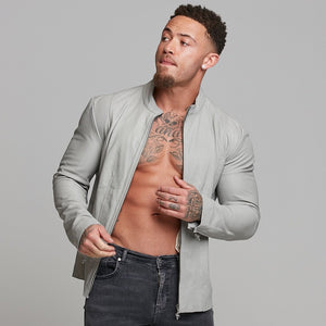 Father Sons Grey Lambs Leather Jacket - FSH314