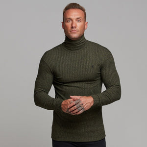 Father Sons Classic Khaki Ribbed Knit Roll-neck Jumper - FSH118