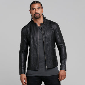 Father Sons Black Lambs Leather Jacket - FSH163