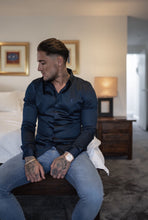 Load image into Gallery viewer, Father Sons Slim Sateen Classic Navy Long Sleeve - FS547  (PRE ORDER / DISPATCH DATE 5TH AUGUST)
