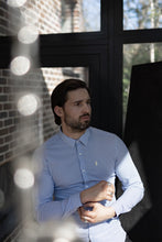 Load image into Gallery viewer, Father Sons Super Slim Stretch Navy &amp; White Stripe (Yellow Emblem)  -  FS364 (PRE ORDER / DISPATCH DATE 17TH AUGUST)
